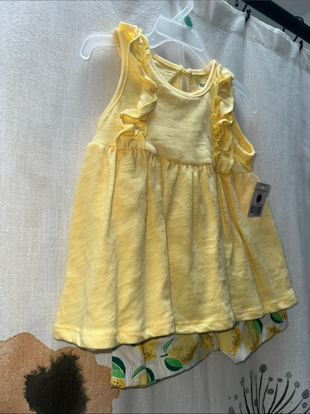 Kidgets Yellow Ruffle Tank with Lemon Print Shorts